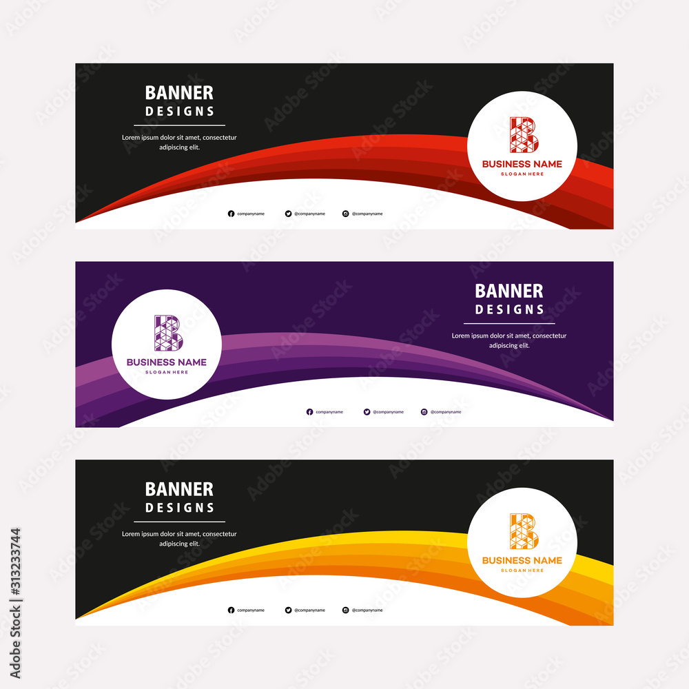 Sticker flat designs web banners template with diagonal elements for a photo. universal design for advertisi