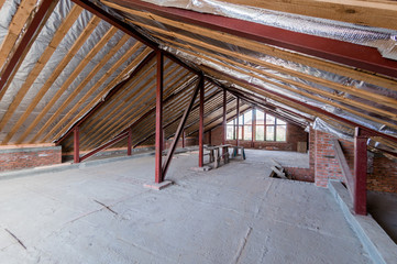 Russia, Moscow- August 25, 2019: interior room apartment. rough repair for self-finishing. interior decoration, bare walls of the room, stage of construction