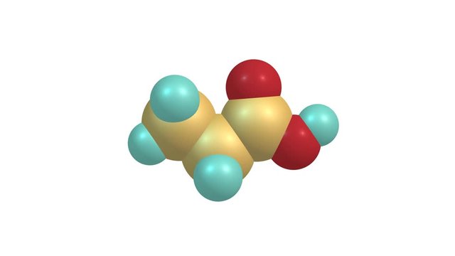 Rotating isolated propionic acid molecule video