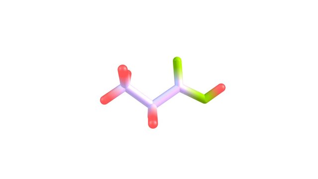 Rotating isolated propionic acid molecule video
