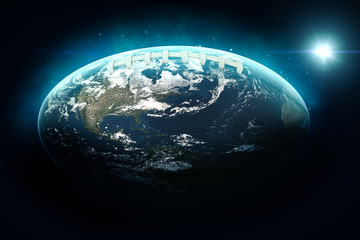 The globe as american football- 3D-Illustration