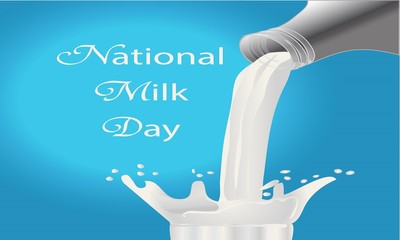 National Milk Day Sign and Concept Banner
