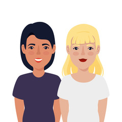 group of beautiful women avatar character icon vector illustration design