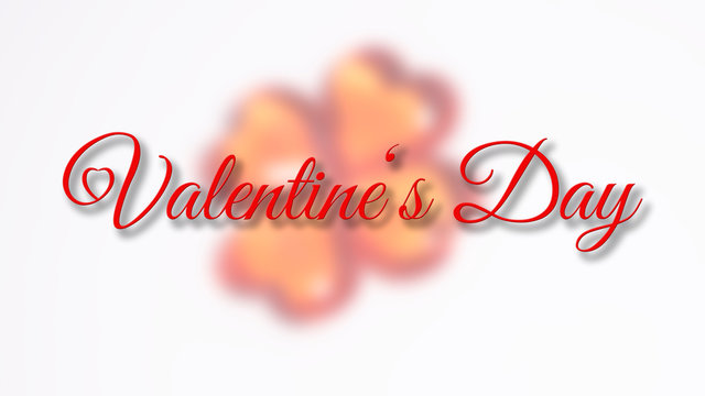 Valentins Tag Schriftzug vor unscharfem Herzen als Kleeblatt