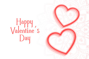 romantic valentines day background with two hearts