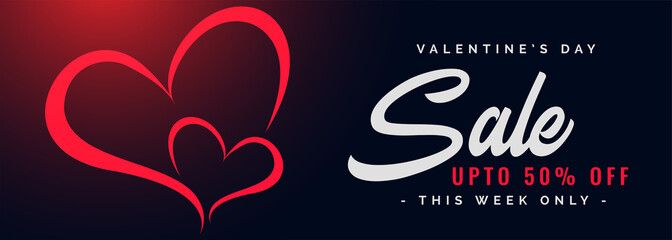 valentines day sale and discount banner design