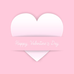Fototapeta na wymiar Happy Valentine s Day hand lettering with heart icon on pink background