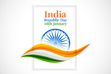Indian flag concept for happy republic day design