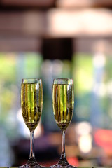 two glasses of champagne