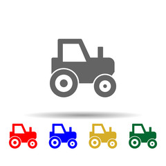 Tractor, wheels multi color style icon. Simple glyph, flat vector of transport icons for ui and ux, website or mobile application