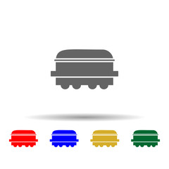 rail car multi color style icon. Simple glyph, flat vector of transport icons for ui and ux, website or mobile application