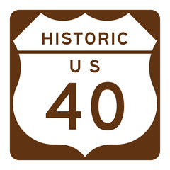Historic US route 40 sign