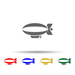 Transportation Airship multi color style icon. Simple glyph, flat vector of transport icons for ui and ux, website or mobile application