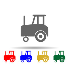 tractor, wheels multi color style icon. Simple glyph, flat vector of transport icons for ui and ux, website or mobile application