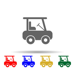 Golf Cart multi color style icon. Simple glyph, flat vector of transport icons for ui and ux, website or mobile application