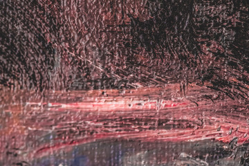 Abstract vintage brush strokes on canvas background, oil painting impressionism art backdrop, paint...
