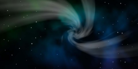 Dark Blue, Green vector template with neon stars. Colorful illustration with abstract gradient stars. Pattern for new year ad, booklets.