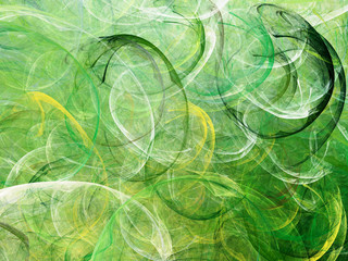 green abstract fractal background 3d rendering illustration