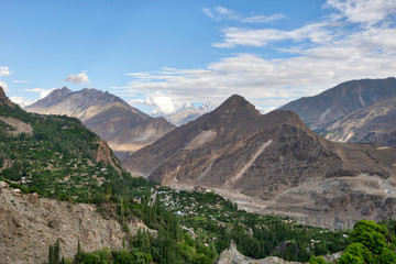 Fototapeta na wymiar Landscape along the Karakoram Highway in northern Pakistan, taken in August 2019