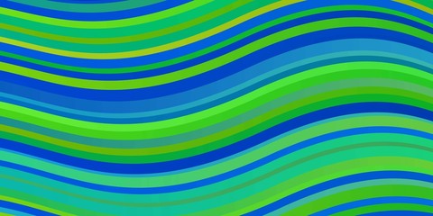 Light Blue, Green vector pattern with curves. Colorful illustration, which consists of curves. Template for cellphones.