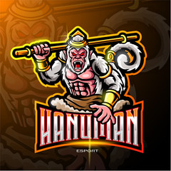 Hanuman mascot esport logo design
