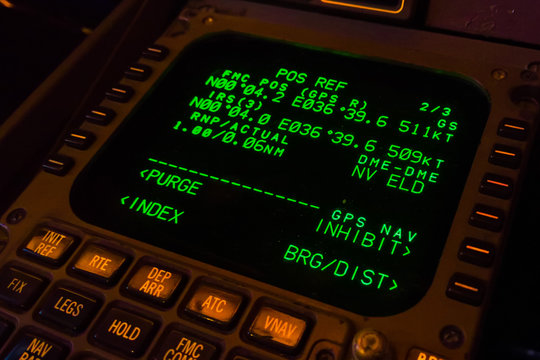 Crossing the Equator on a Jumbo Jet overhead Africa, displayed on the CDU of the FMC / FMS