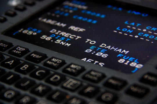"Direct to DAHAM" showing on the FMS of a Business Jet