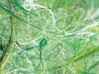 green abstract fractal background 3d rendering illustration