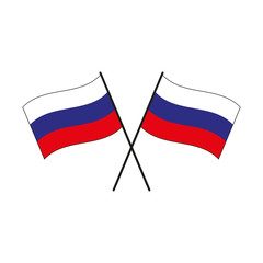 Russian flag icon. Simple color vector illustration