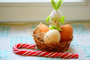 Easter eggs in a basket