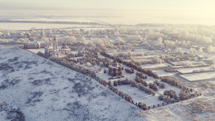 Morning winter landscape in Suzdal