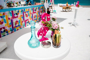 Elegant flower decoration for celebration, wedding, event or birthday party