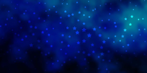 Dark Blue, Green vector layout with bright stars. Shining colorful illustration with small and big stars. Best design for your ad, poster, banner.
