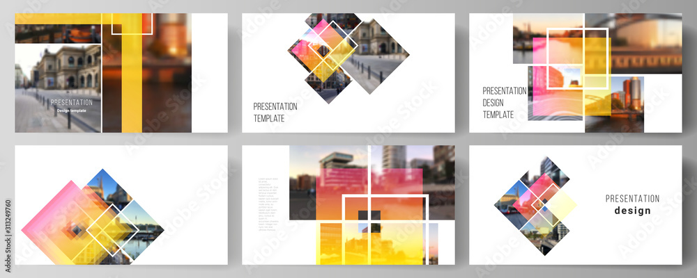 Wall mural the minimalistic abstract vector illustration of the editable layout of the presentation slides desi