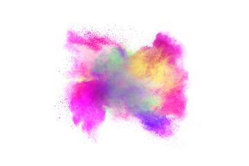 Colorful powder isolated on white background.