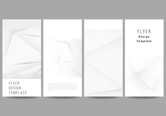 Fototapeta premium Vector layout of flyer, banner design templates for website advertising design, vertical flyer design, website decoration backgrounds. Halftone effect decoration with dots. Dotted pop art pattern.