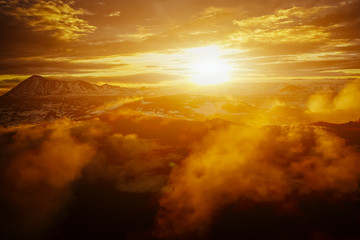 Beautiful nature landscape aerial Iceland