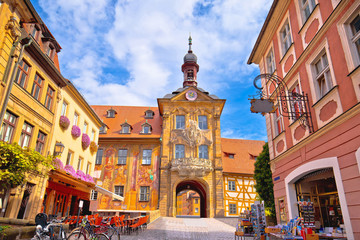 Bamberg. Old town of Bamberg historic street and architecture view, - obrazy, fototapety, plakaty