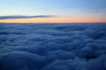 Aerial View of Clouds overhead the Austrian Alps near Innsbruck, Austria