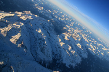Overflying the Mont Blanc Massif approaching Geneva (Genève)