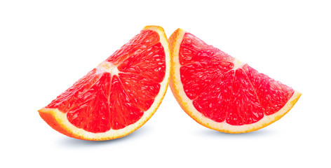 half pink grapefruit  isolated on white background