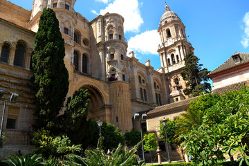 Fototapeta na wymiar Spanish church in Malaga city