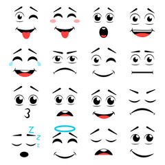 Fototapeta na wymiar Set of different emoticons. 
