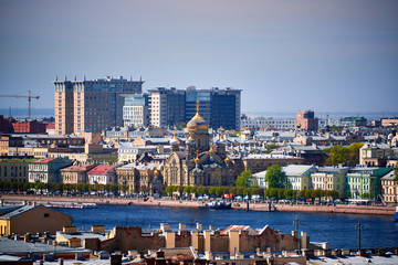 Fototapeta na wymiar sight and view on city of Saint Peterbug in Russia