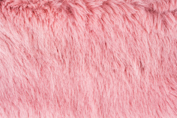 Faux fur detail flat lay monochrome pink color background for social media