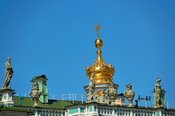 Fototapeta na wymiar sight and view on city of Saint Peterbug in Russia