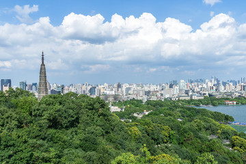 Naklejka premium city skyline in hangzhou china