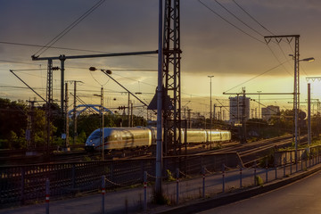 Train Arriving in Mannheim