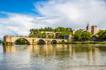 Obraz premium Avignon Cathedral And Rhone River - Avignon,France