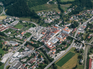 Fototapeta premium Aerial of Gmuend in Carinthia, Austria